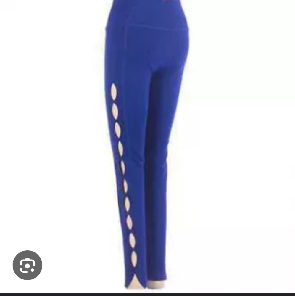 Knockout By Victoria's Secret Sport  Bright Blue Cut Out Tights Leggings XS
